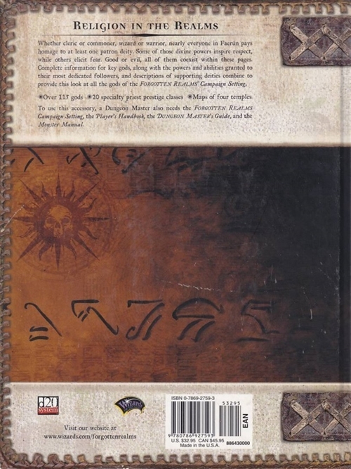 Dungeons & Dragons 3.5 - Forgotten Realms - Faiths and Pantheons (B Grade) (Genbrug)